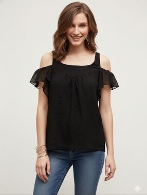 Anthropologie Maeve Open Shoulder Shirt